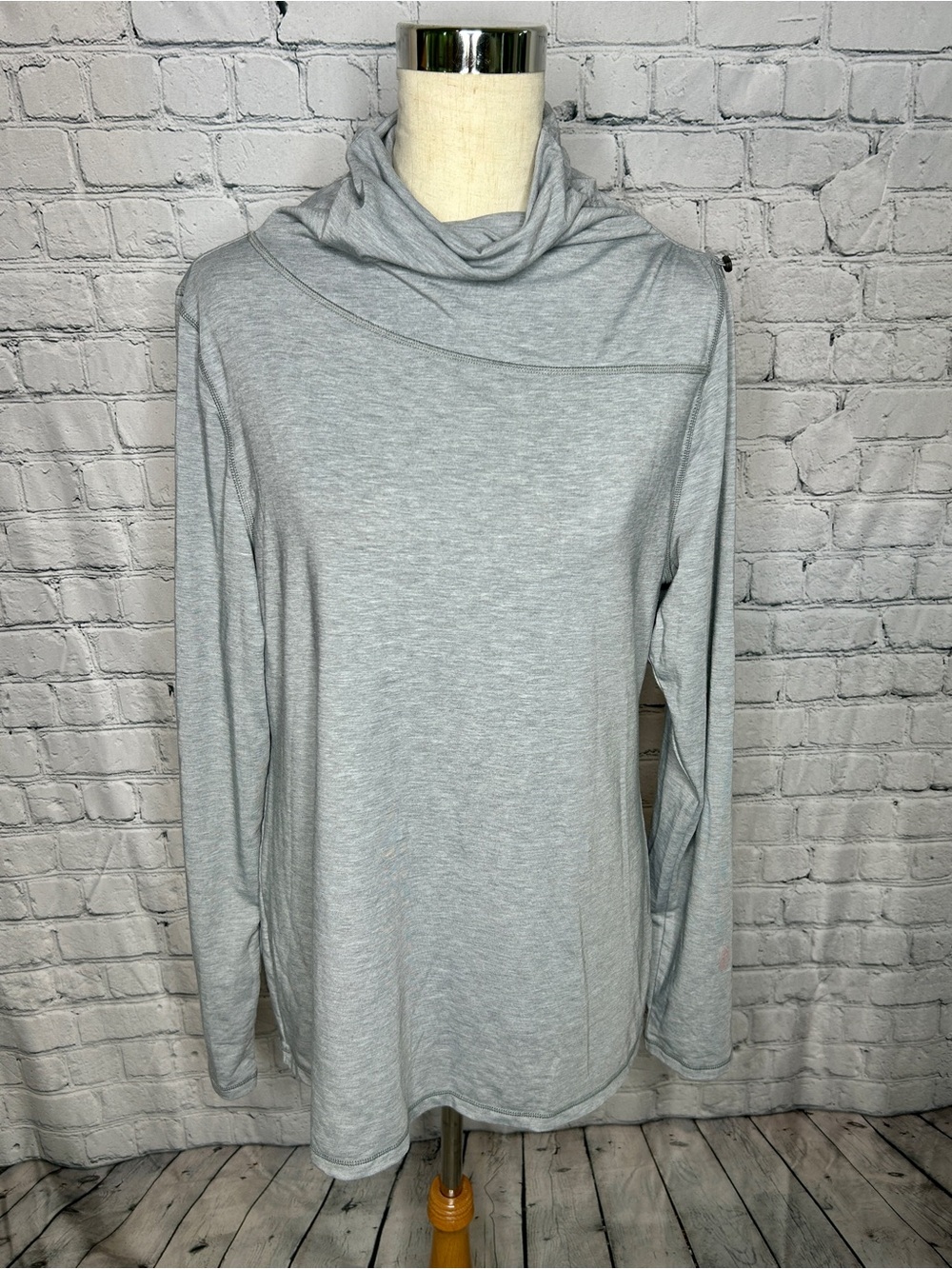 Light Gray Cowl Neck Pullover Sweater